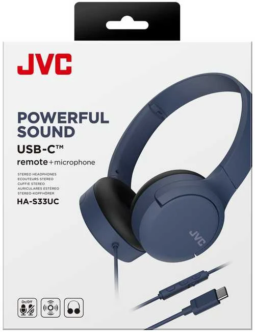 JVC HA-S33UC ausinės su USB-C laidu