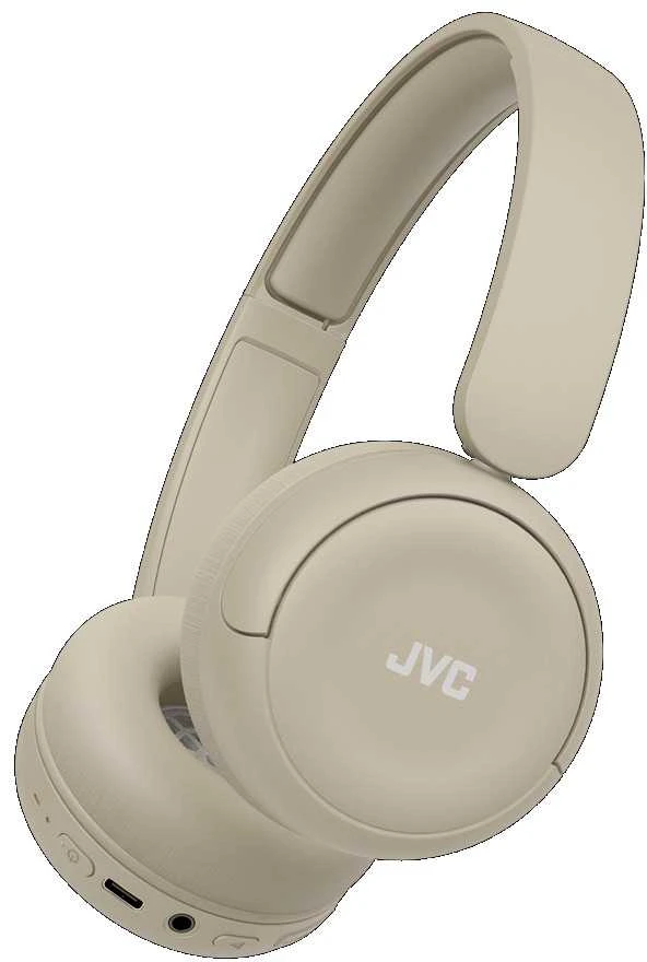 JVC smėlio spalvos ausinės su mygtukais ir jungtimis