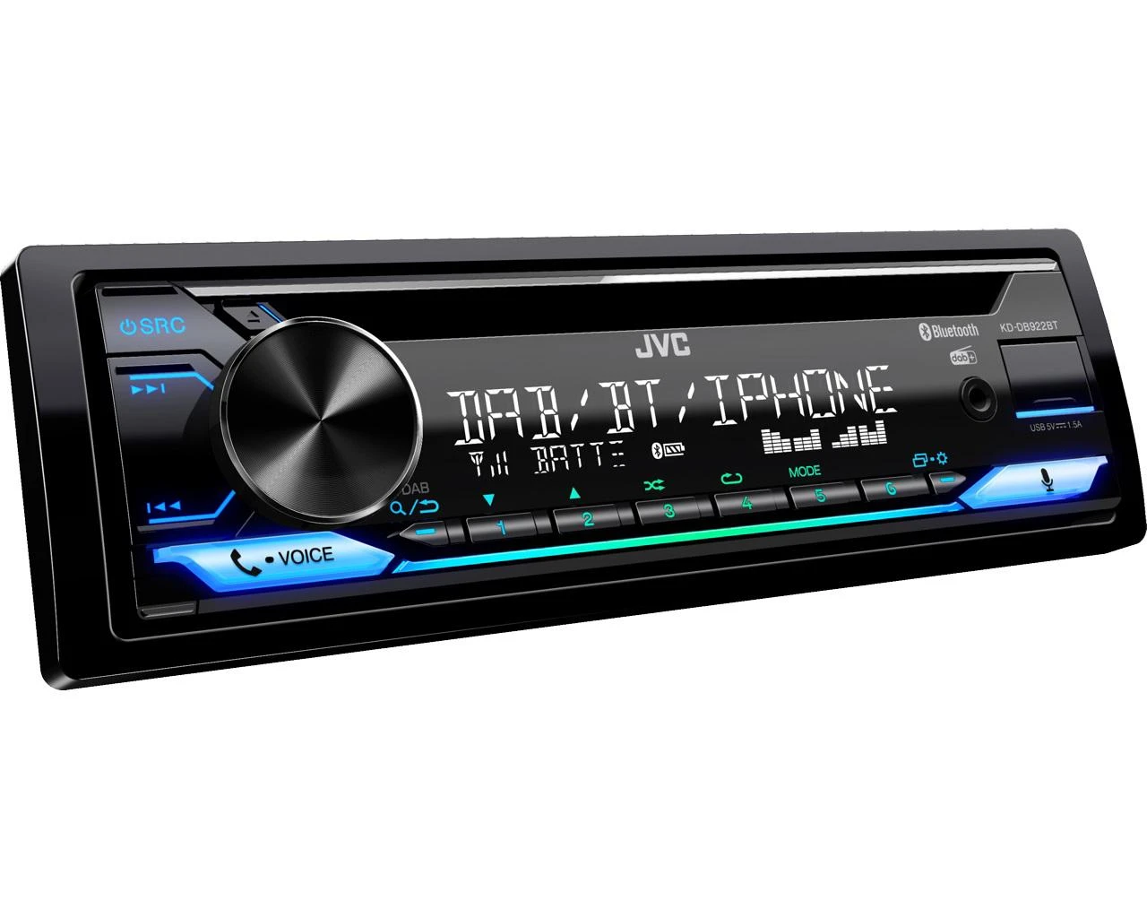 JVC KD-DB922BT automagnetola su šviečiančiu ekranu