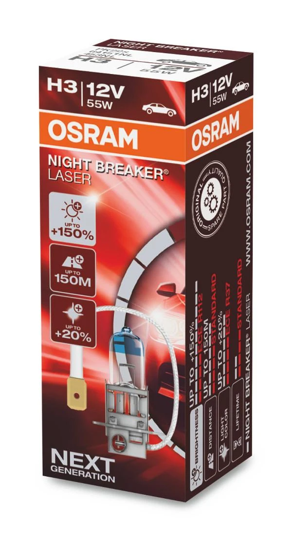 Osram Night Breaker Laser H3 lemputės dėžutė