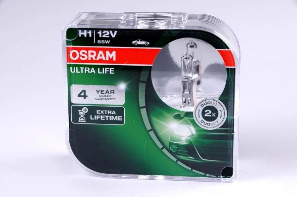 Osram lemputės ULTRA LIFE, H1, 55W, DUO 64150ULT-HCB
