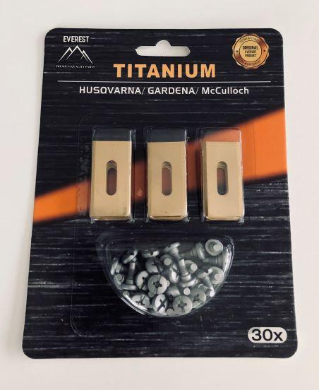 Titaninių peiliukų rinkinys (30 vnt. 35 mm) Gardena, Husqvarna robotui vejapjovei