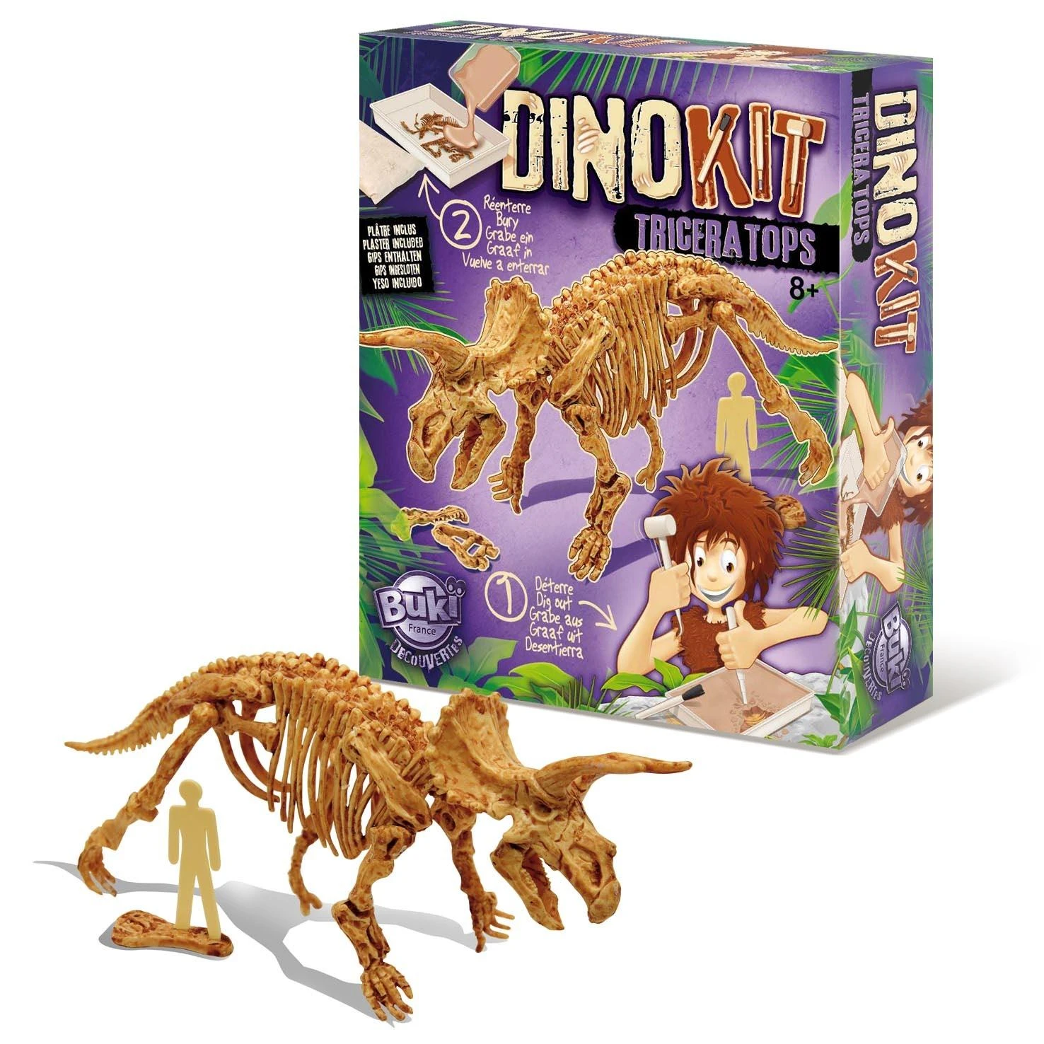 Dėlionė Tyrimų rinkinys, Triceratops, Buki DinoKit
