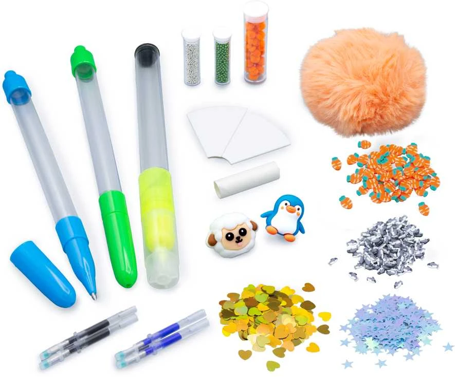 Buki France DIY rašiklių gamybos rinkinys „Gyvūnai“ – 2 nutrinami rašikliai + žymeklis (3 vnt)