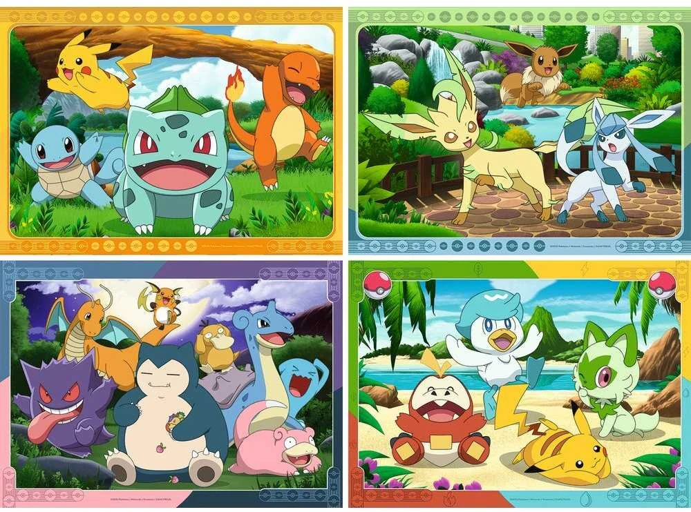 Ravensburger Dėlionė 4x100 vnt. - Pokémonai