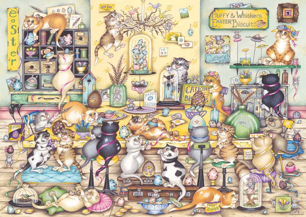 Ravensburger Dėlionė 1000 vnt. - Katinai aprašymas - Prekės nuotrauka