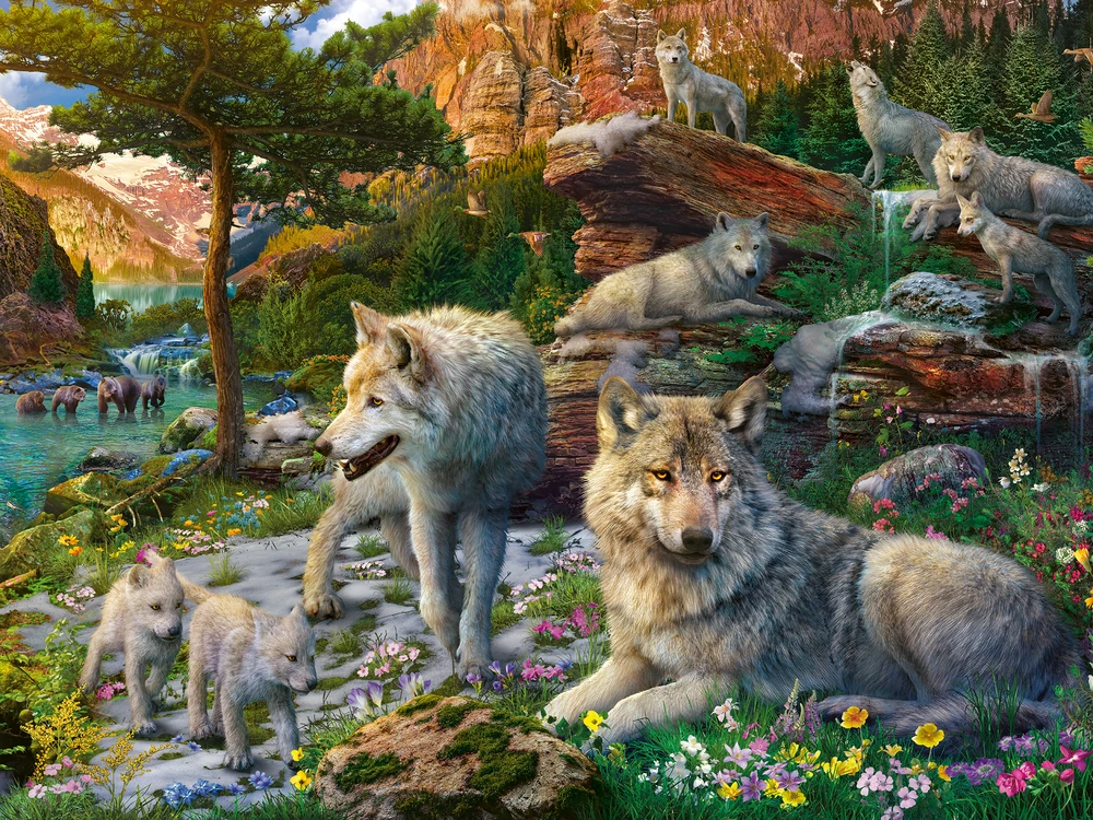 Dėlionė Ravensburger pavasario vilkai