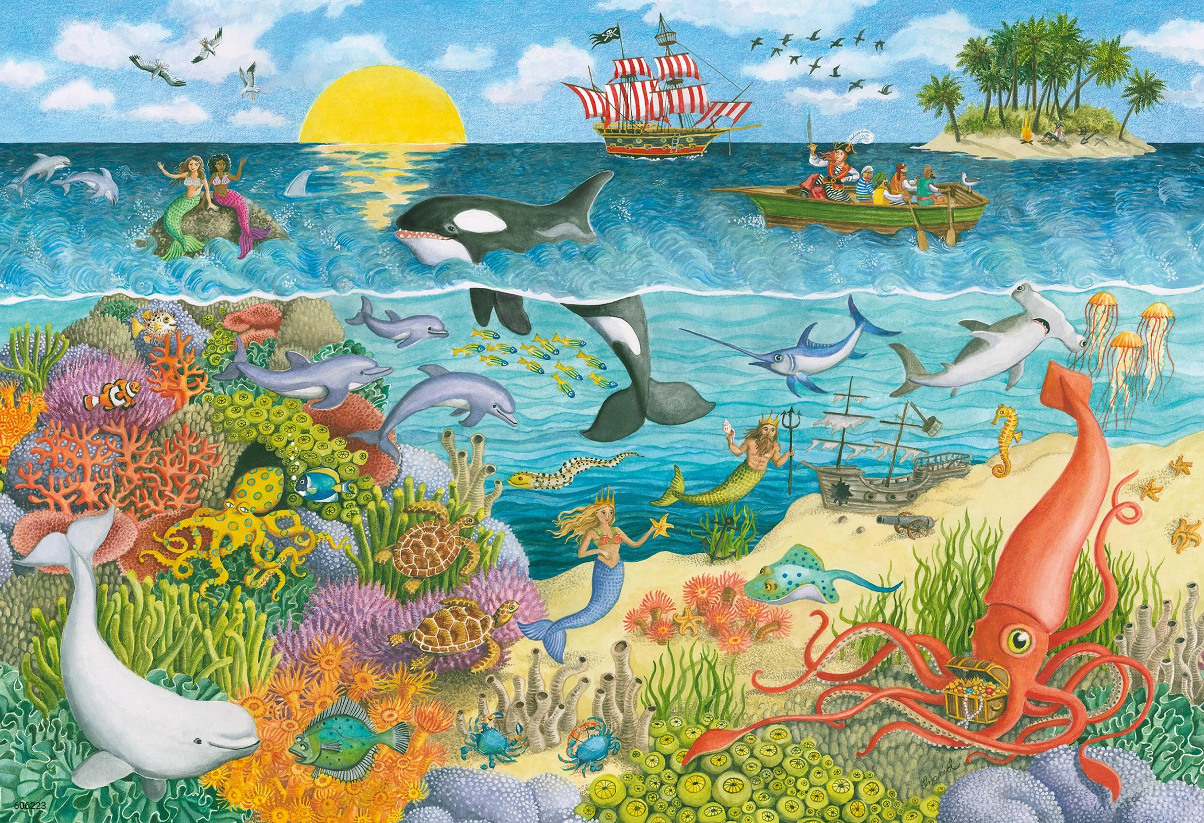 Ravensburger Dėlionė 2x24 vnt. - Piratai ir undinės