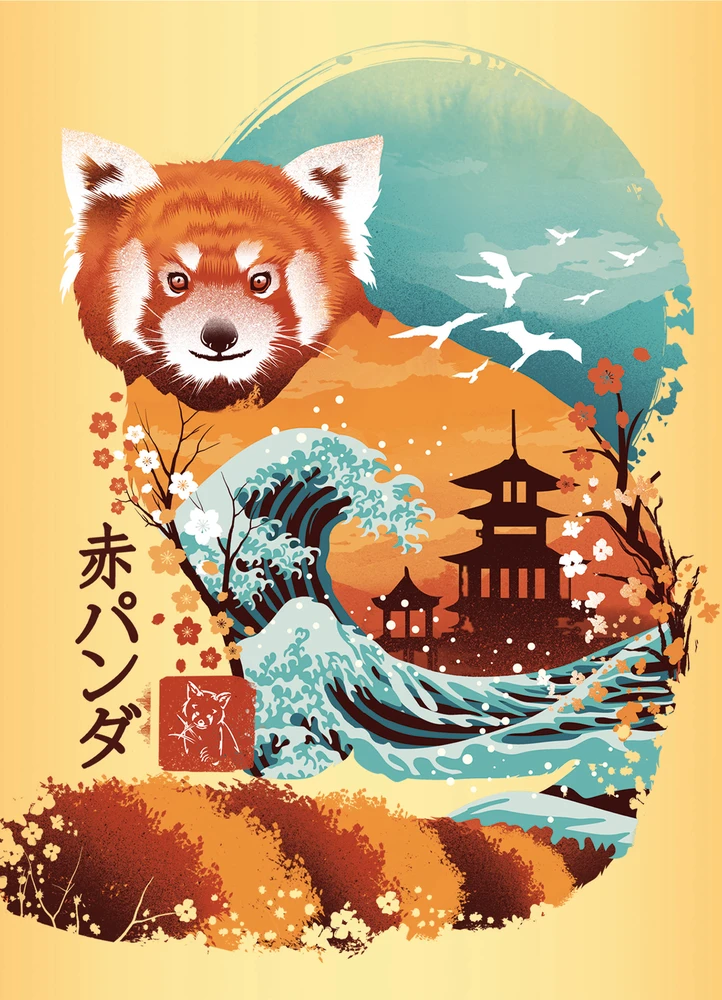 Dėlionė Ravensburger Puzzle 3x100 Pieces: Ukiyo-E Cat Warrior, Raudona Panda and Dragon & Easel Set