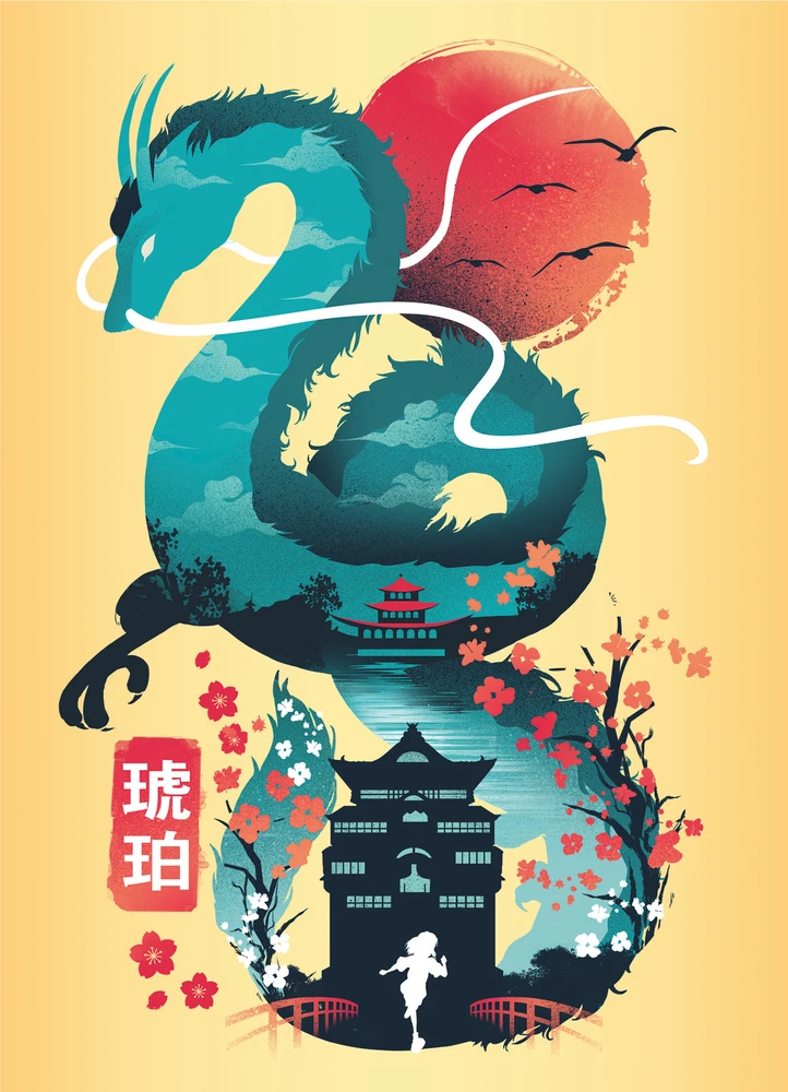 Dėlionė Ravensburger Puzzle 3x100 Pieces: Ukiyo-E Cat Warrior, Raudona Panda and Dragon & Easel Set