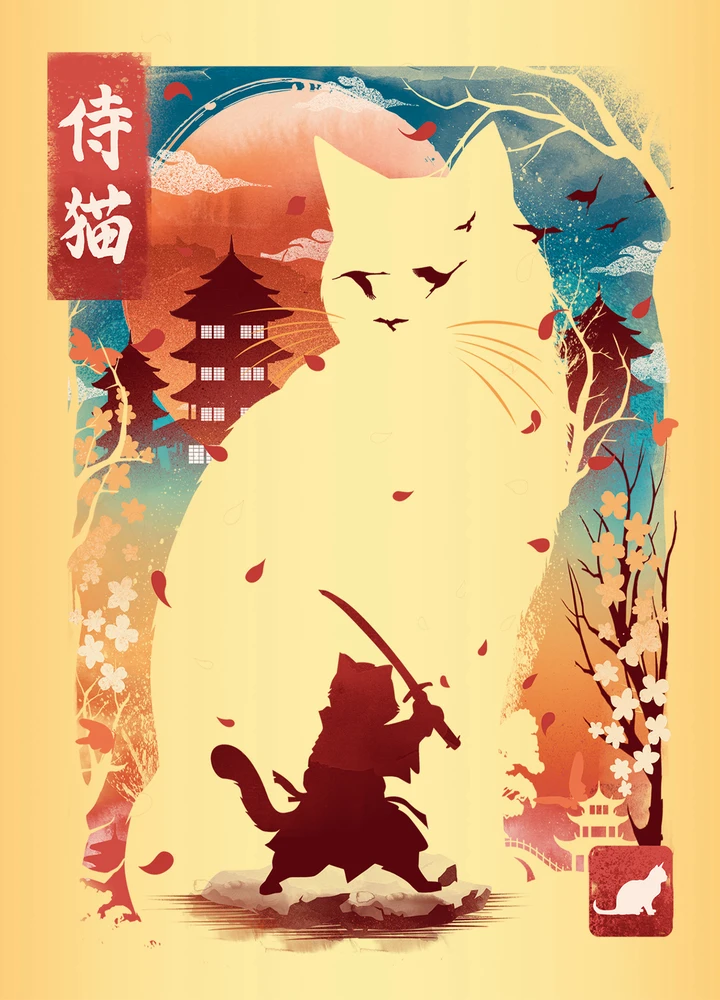 Dėlionė Ravensburger Puzzle 3x100 Pieces: Ukiyo-E Cat Warrior, Raudona Panda and Dragon & Easel Set