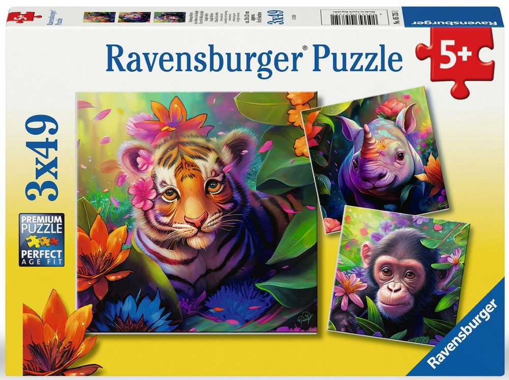 Ravensburger Dėlionė 3x49 vnt. - Džiunglių vaikai aprašymas - Prekės nuotrauka