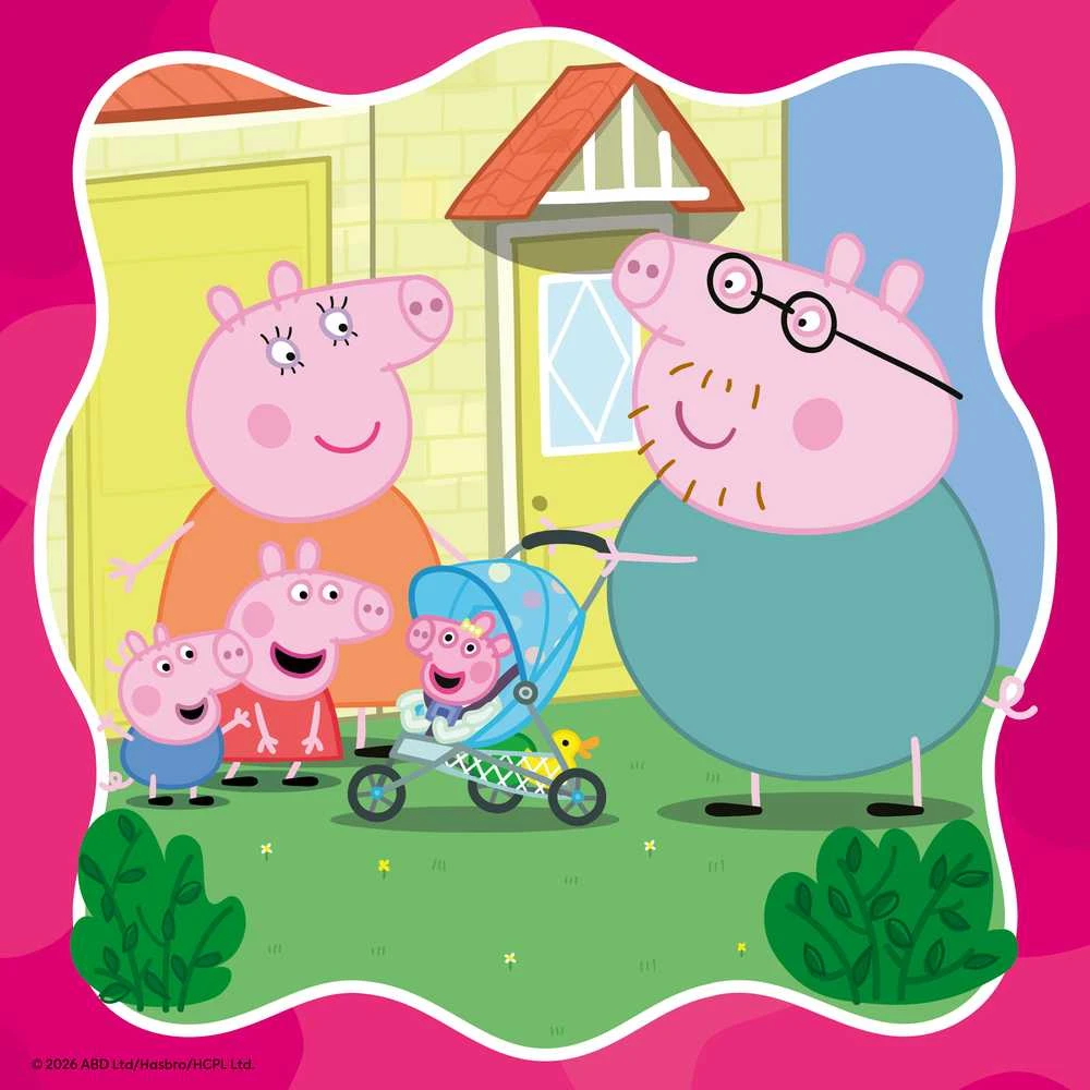 Ravensburger Dėlionė 3x49 vnt. - Peppa Pig su šeima