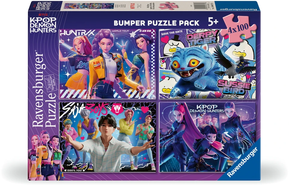 Ravensburger Dėlionė 4x100 Kpop Demon Hunters vaikams
