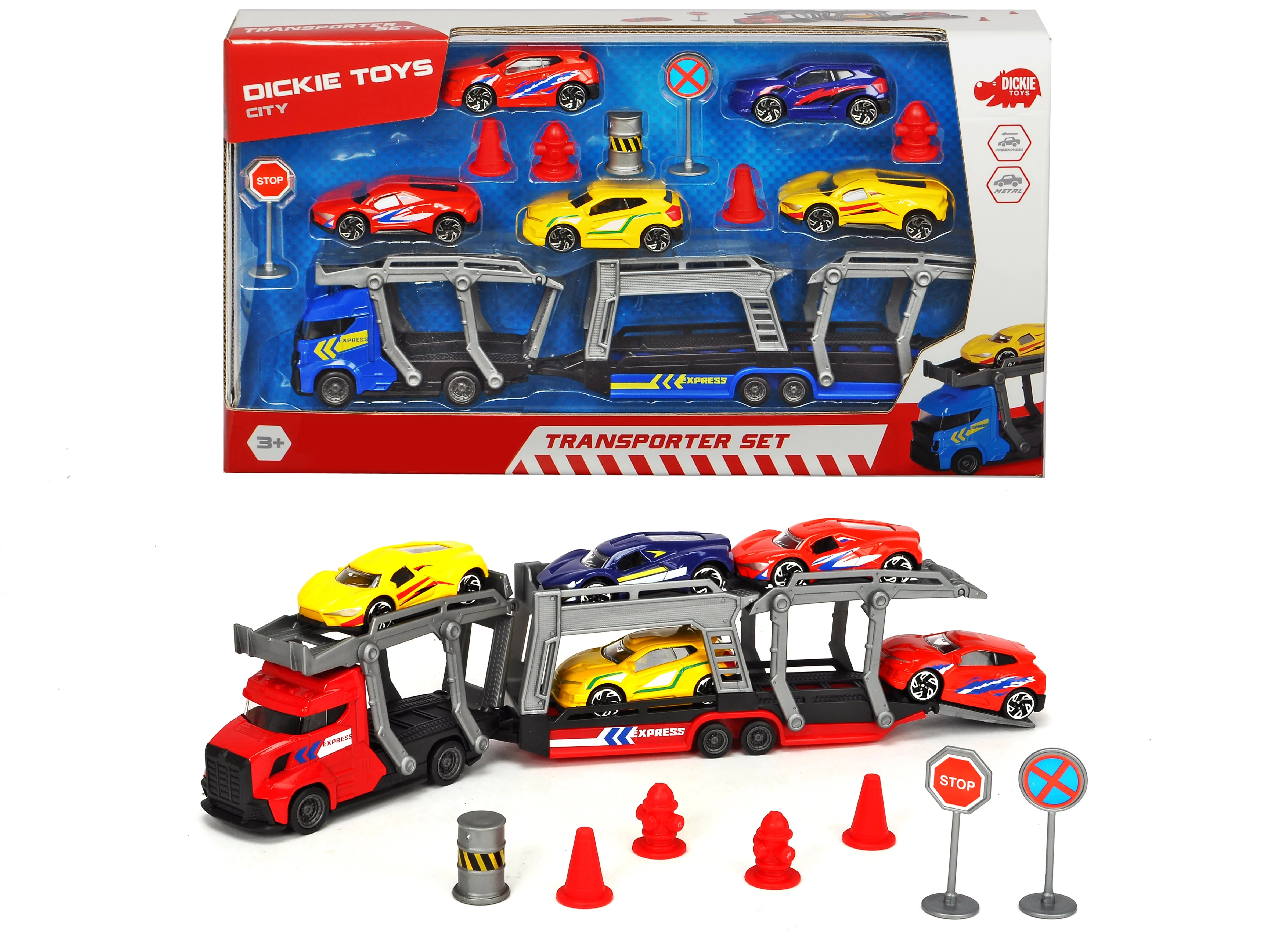 „Dickie City“ komplektas su vilkiku ir automobiliais bei aksesuarais