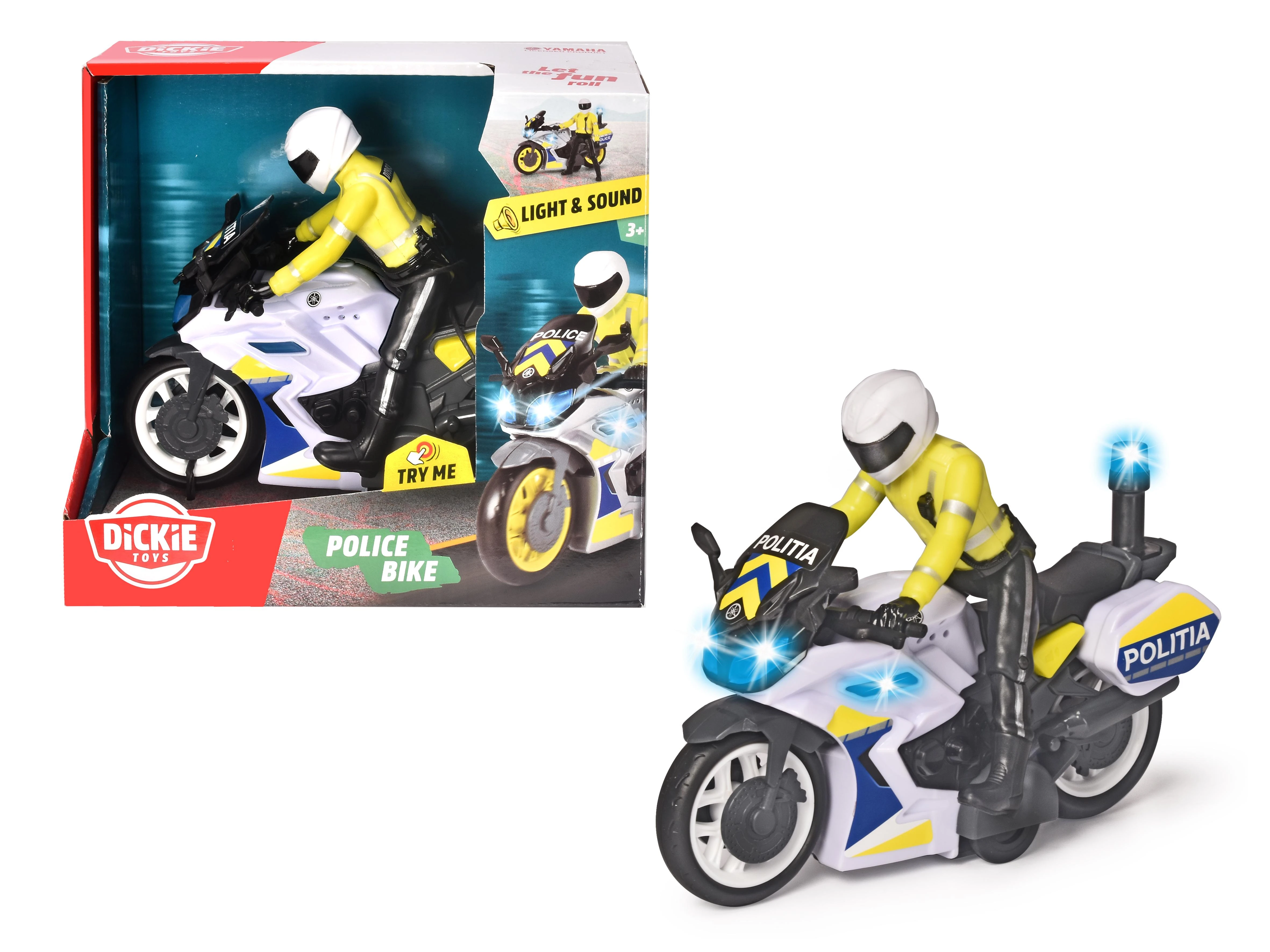 Dickie padažo policijos motociklas 17 cm