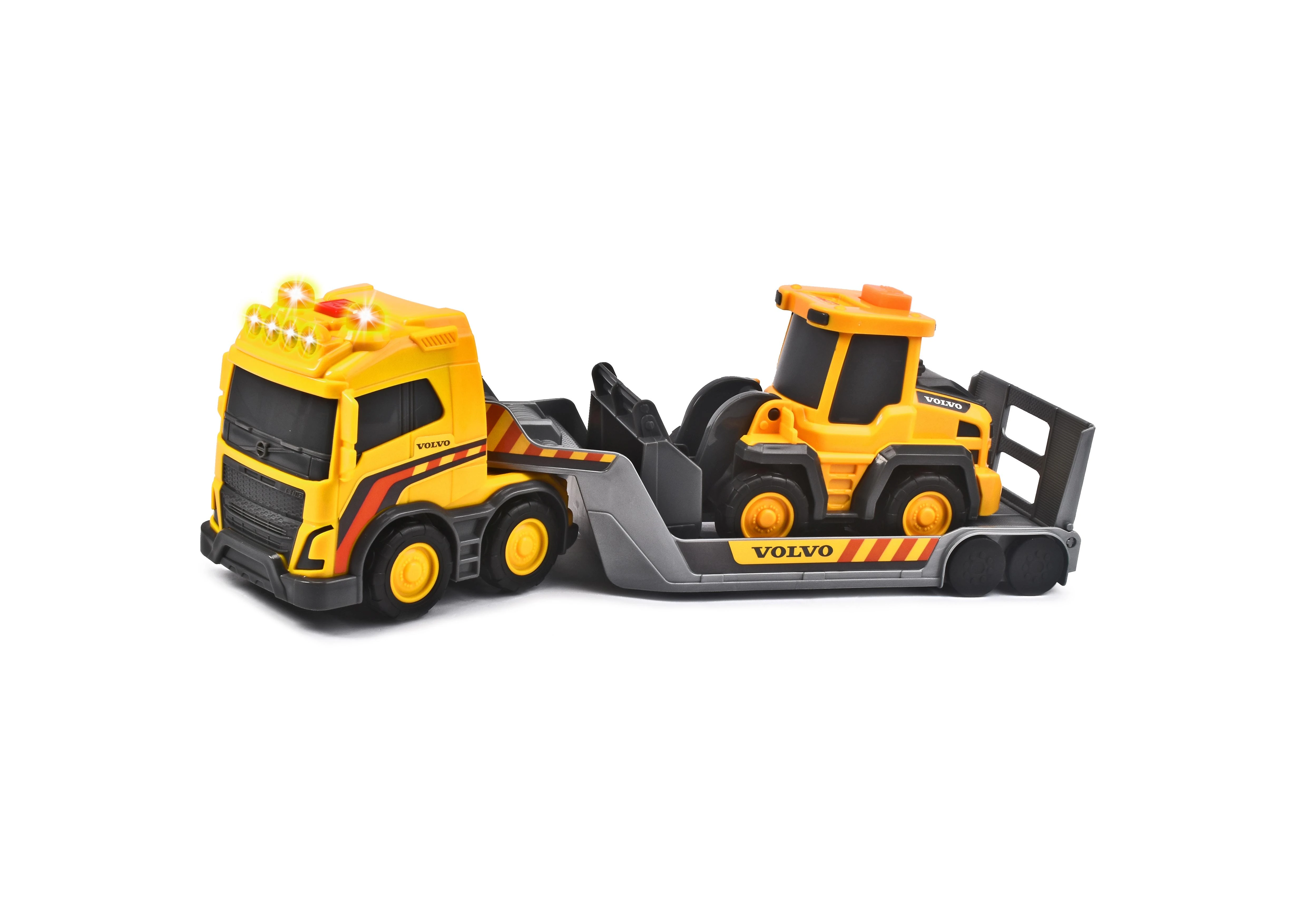 „Dickie“ automobilių vilkimo sunkvežimis su „Construction Volvo“ sunkvežimio komanda 32cm buldozeriu