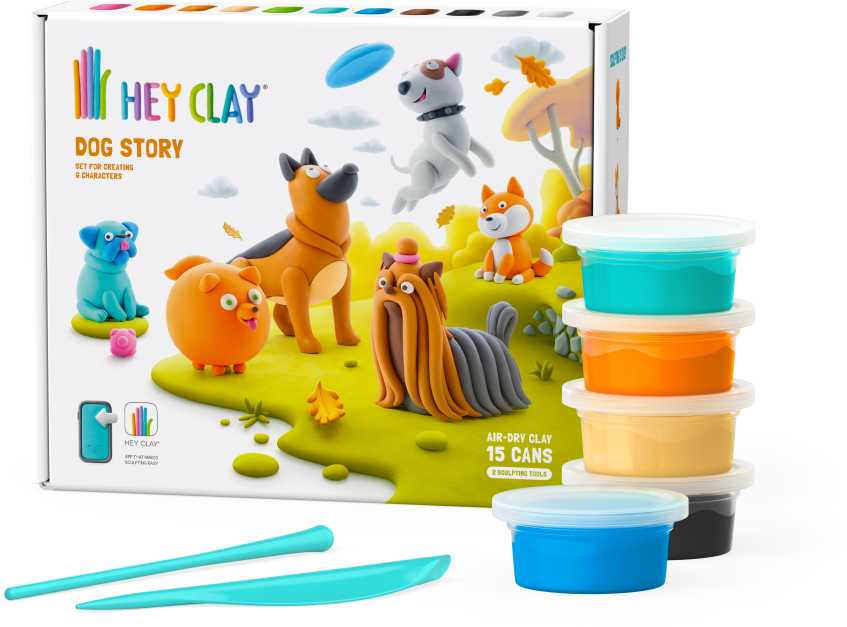 HEY CLAY Modeliuojantis molis 15 vnt: Šunų pasirinkimas