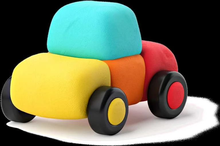 Dėlionė HEY CLAY Modeliuojantys molio laimingi automobiliai su ratais