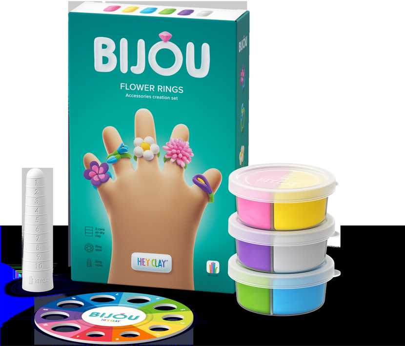 TM Toys HEY CLAY Modeliavimo molio žiedai Gėlė