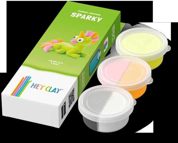 Dėlionė HEY CLAY Modeliuojantis molis Unicorn Sparky 3 vnt