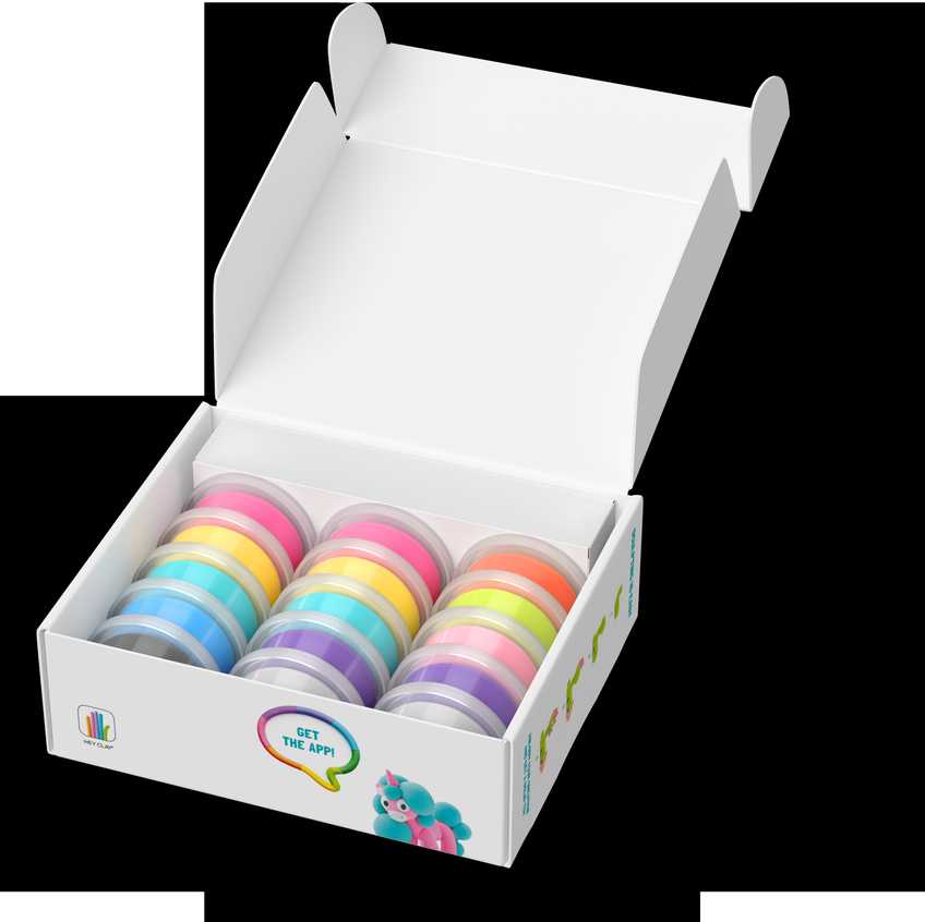 TM Toys HEY CLAY Modeliuojantis molis Vienaragiai 15 vnt