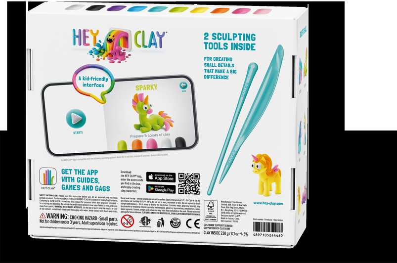 TM Toys HEY CLAY Modeliuojantis molis Vienaragiai 15 vnt