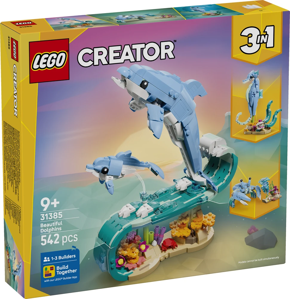 LEGO® Creator 3 in 1 Jūrų gyvūnai: gražūs delfinai 31385