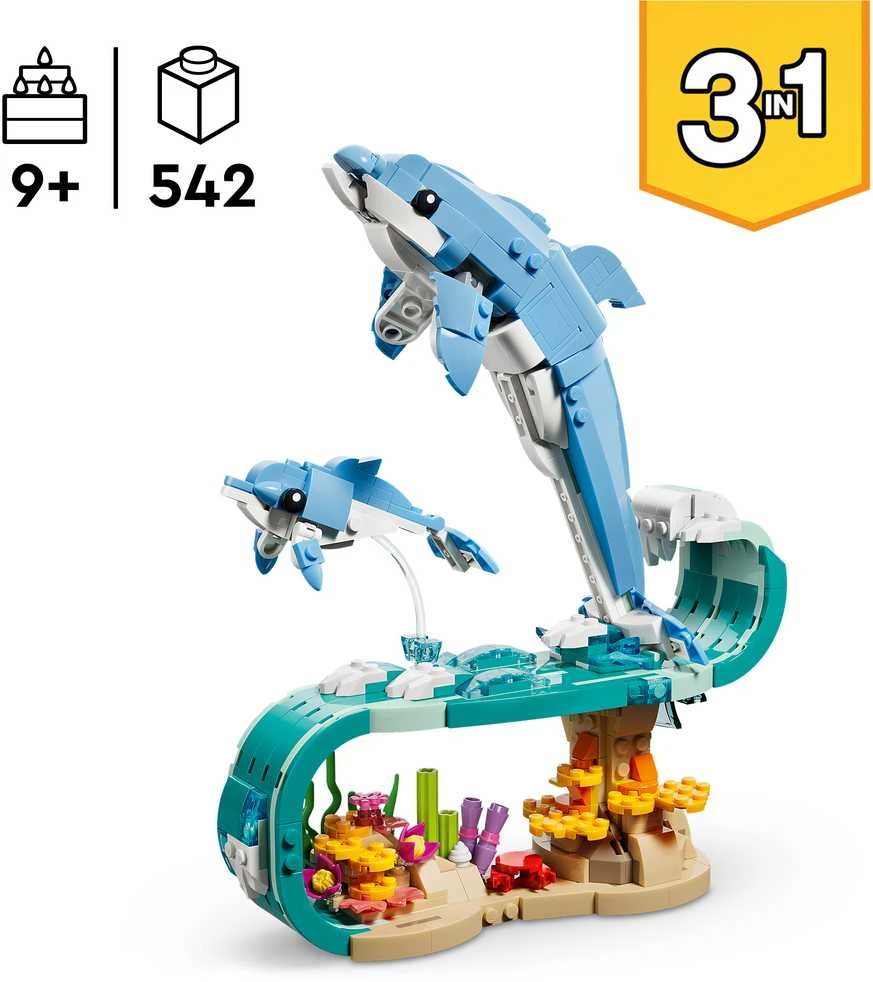 LEGO® Creator 3 in 1 Jūrų gyvūnai: gražūs delfinai 31385