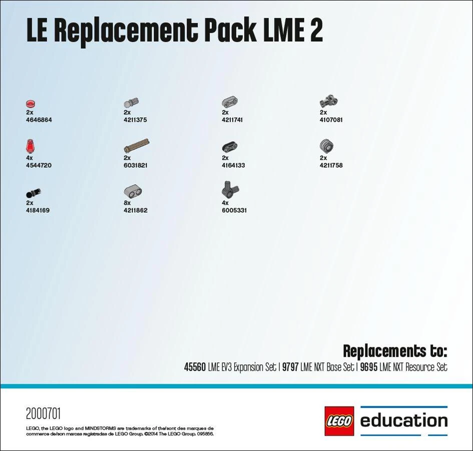 LEGO Education Mindstorms EV3 2 pakaitinis paketas (2000701)