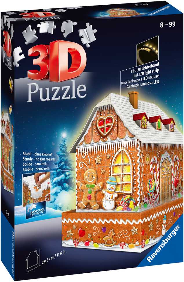 Ravensburger "3D" Dėlionė 215 vnt. - Imbierinių meduolių namelis