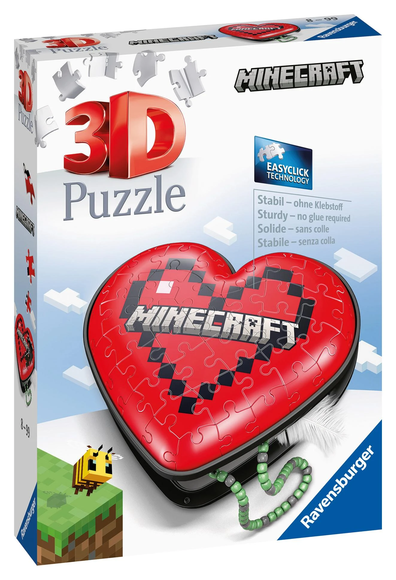 Ravensburger 3D Dėlionė 60 vnt. - Širdelės formos dėžutė - Minecraft