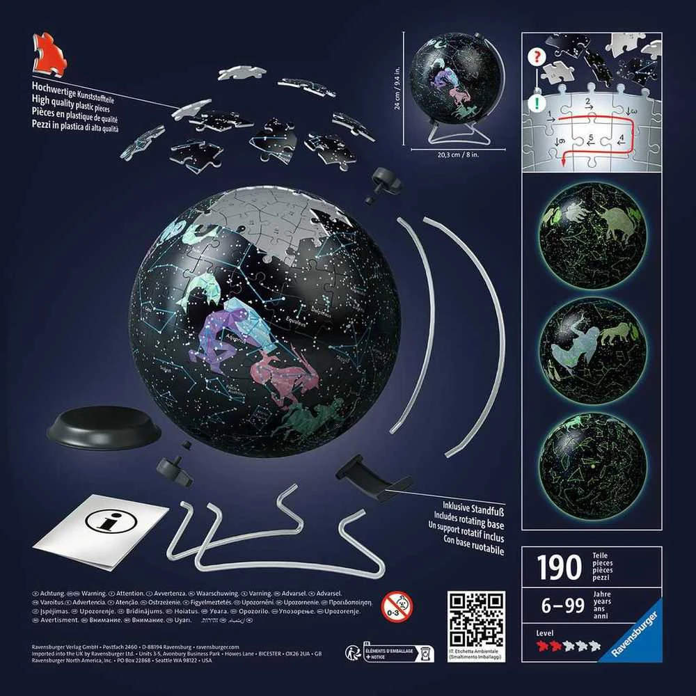 Ravensburger 3D Dėlionė 180 vnt. - Švytintis tamsoje kamuolys, Astrologija