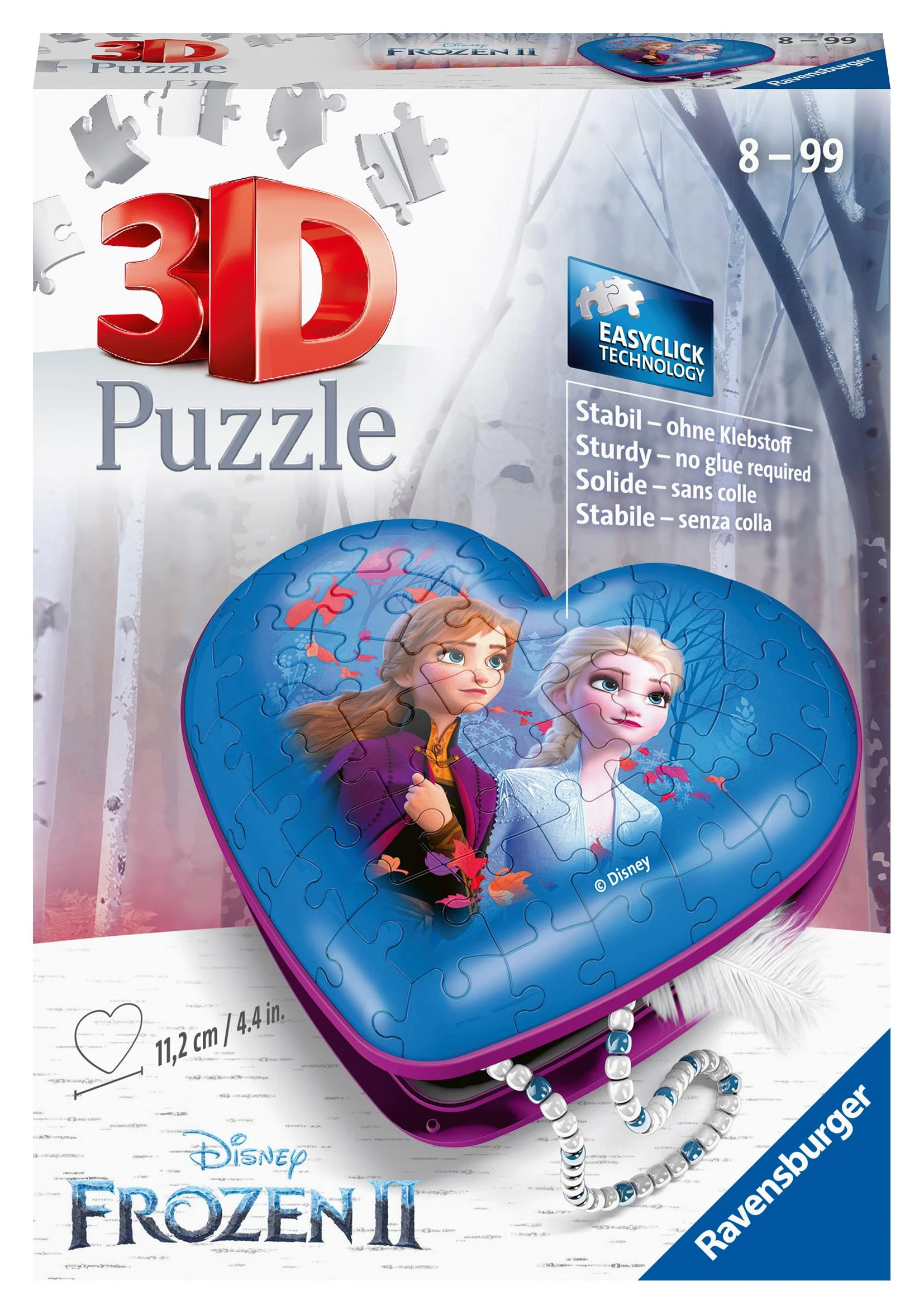 Ravensburger 3D Dėlionė 60 vnt. - Širdelės formos dėžutė Frozen 2