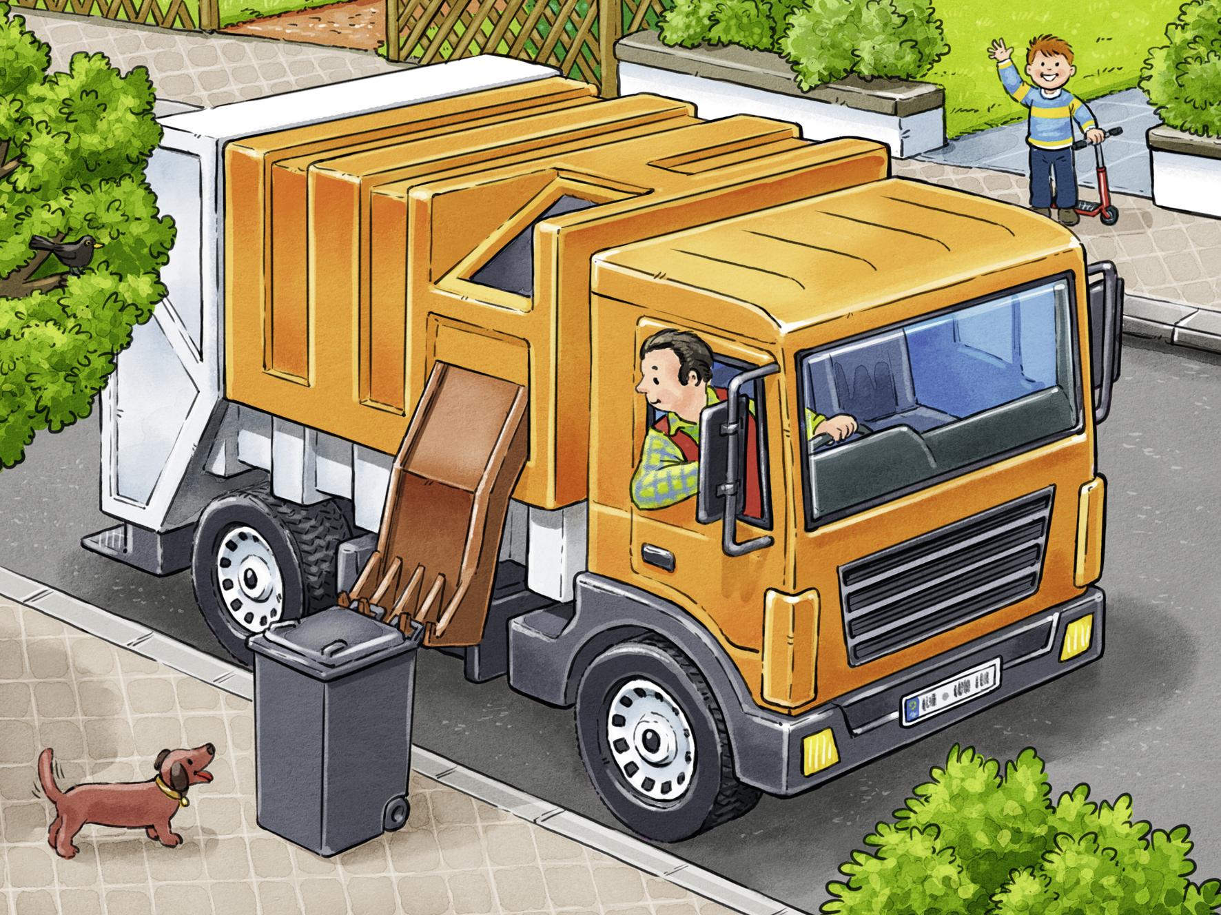 Ravensburger kubelių dėlionė „Mėgstamos transporto priemonės“, 12 kubelių
