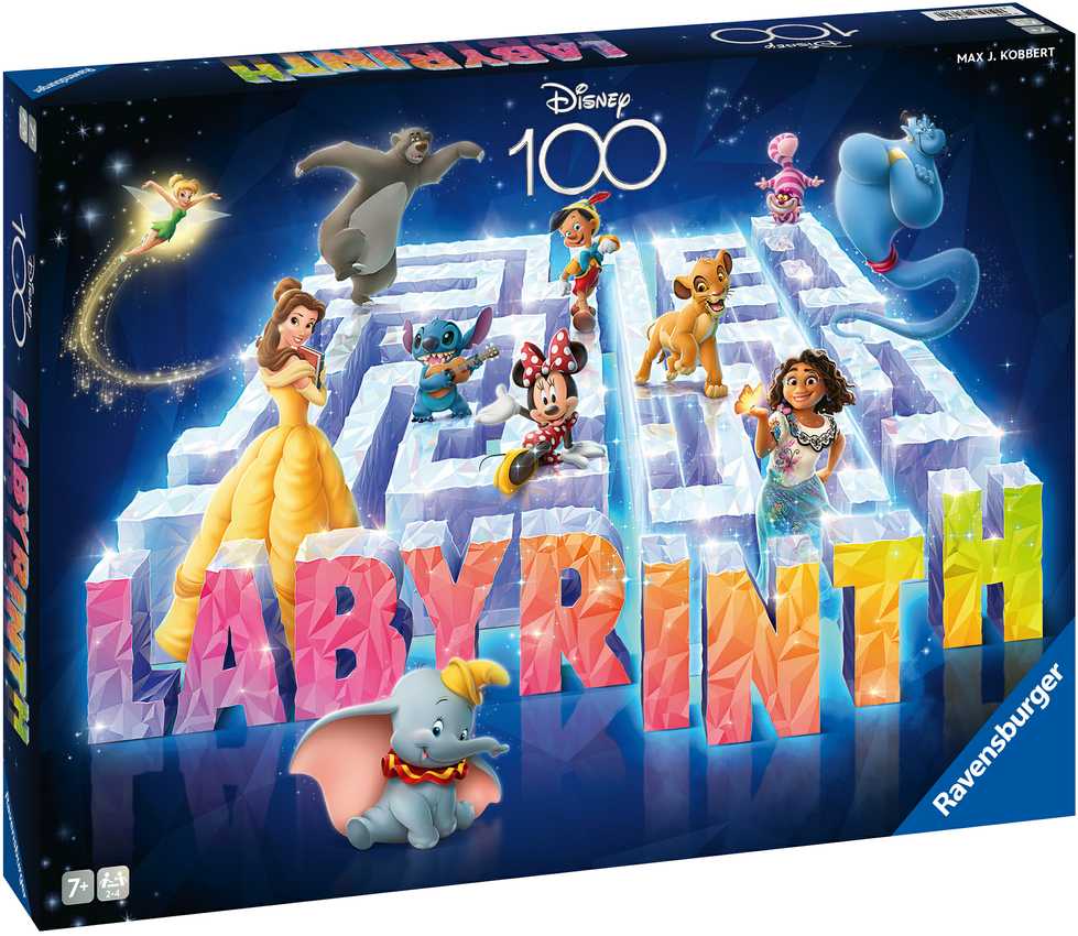 Ravensburger stalo žaidimas „Disney 100 Labyrinth“, 2–4 žaid., nuo 7 m.