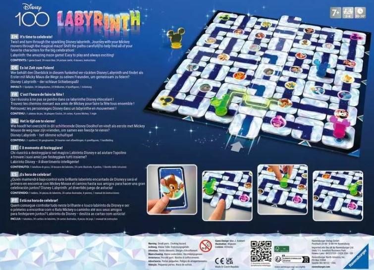 Ravensburger stalo žaidimas „Disney 100 Labyrinth“, 2–4 žaid., nuo 7 m.