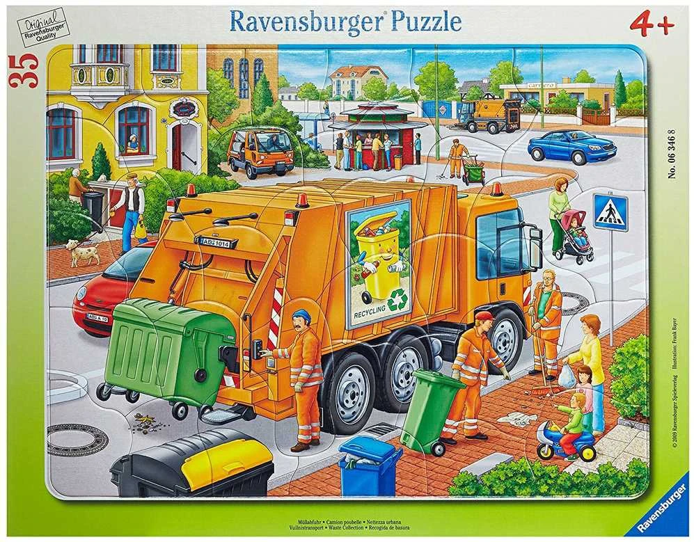 Ravensburger Dėlionė 35 vnt. - Šiukšlių sunkvežimis