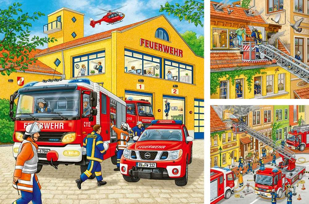 Ravensburger Dėlionė 3x49 vnt. - Ugniagesių brigada