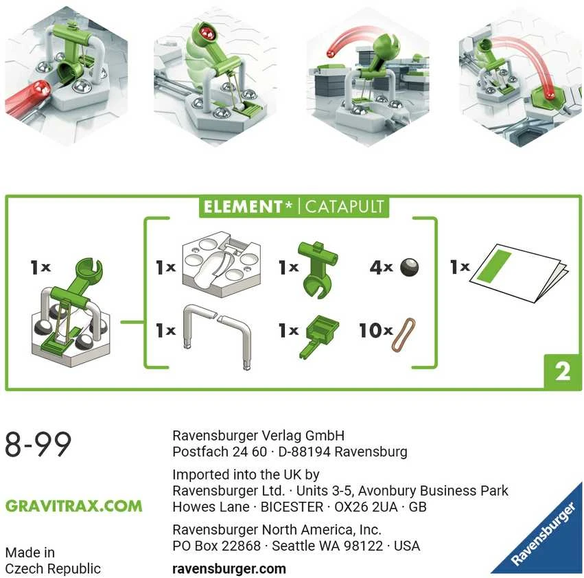 Ravensburger GraviTrax prailginimo rinkinys katapulta