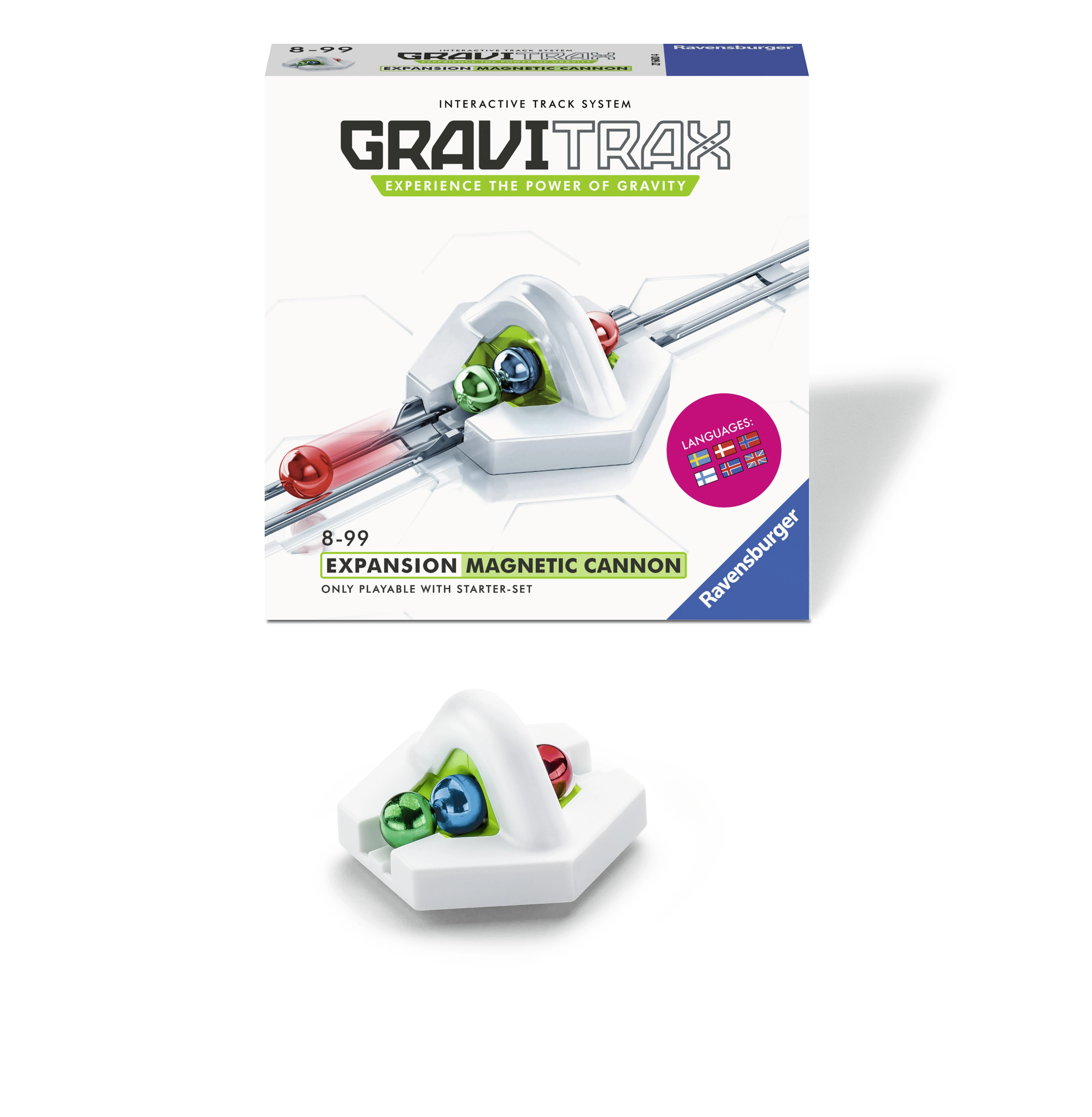 Ravensburger Konstruktorius GraviTrax: Priedų rinkinys Extension Magnetic Cannon