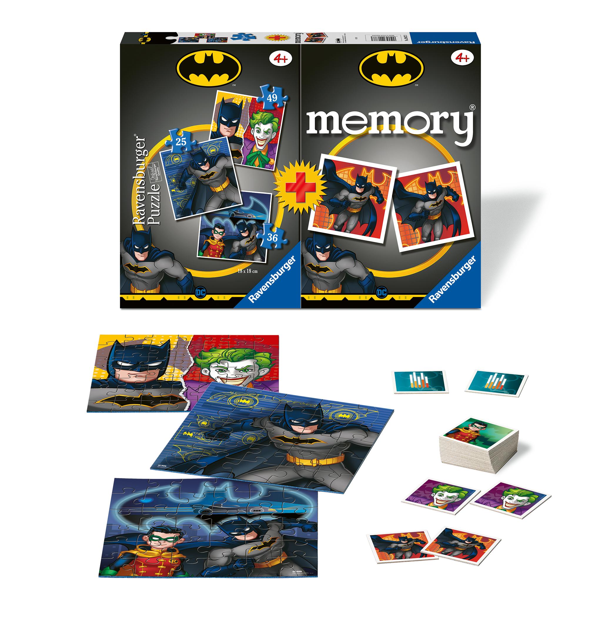 Ravensburger 3 dėlionės + memory® „Betmenas“, nuo 4 m.