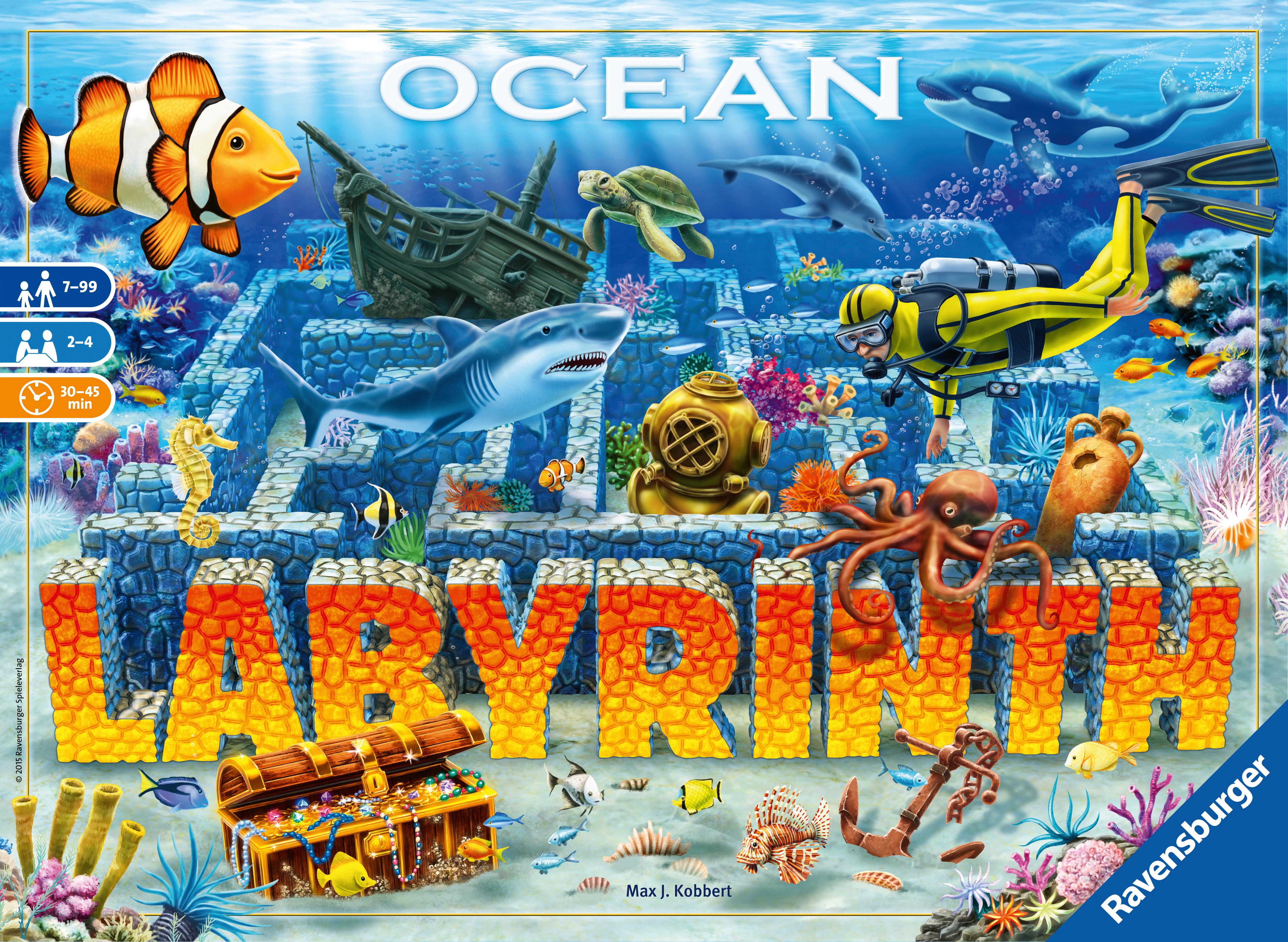 Ravensburger stalo žaidimas „Labyrinth Ocean“, 2–4 žaid., nuo 7 m.