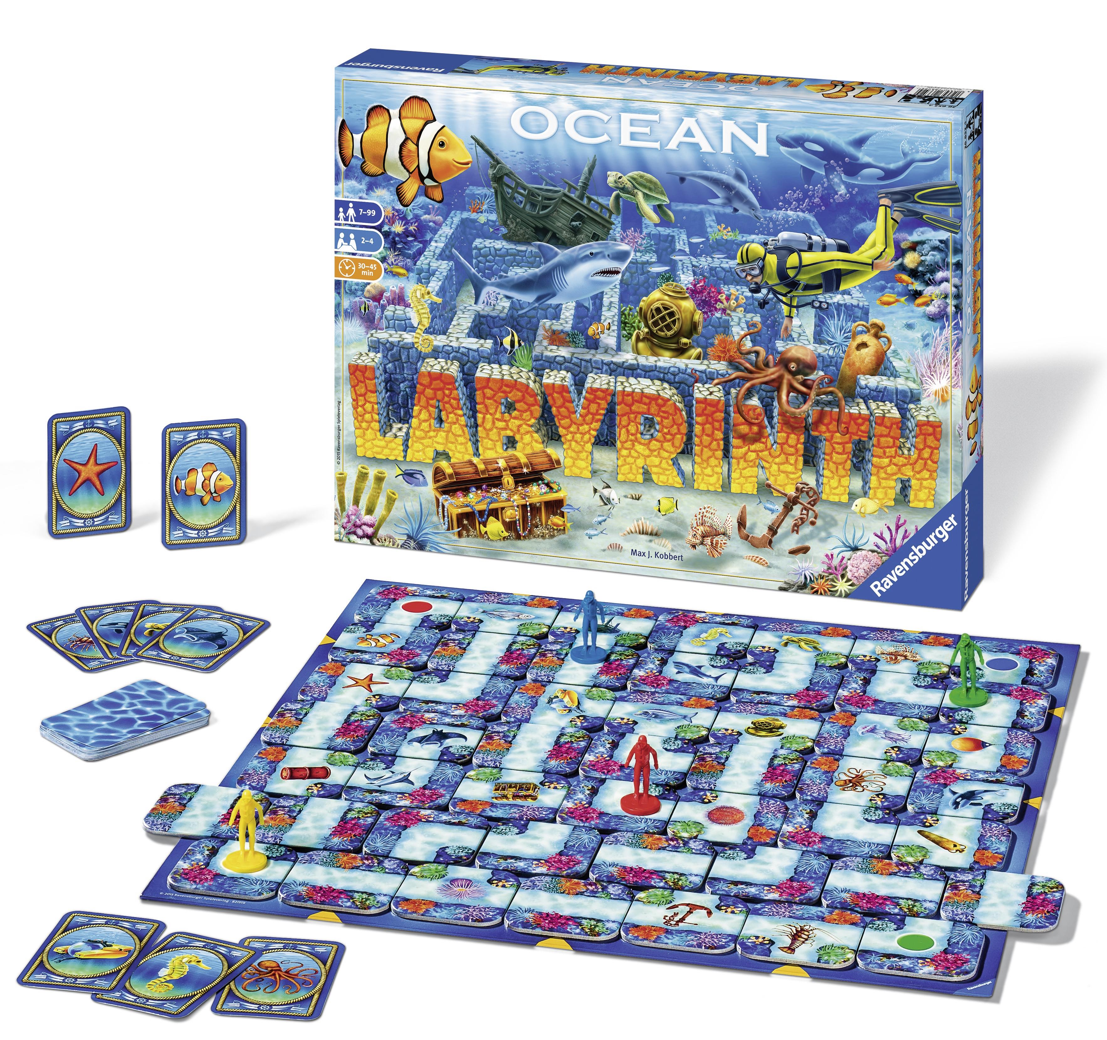 Ravensburger stalo žaidimas „Labyrinth Ocean“, 2–4 žaid., nuo 7 m.