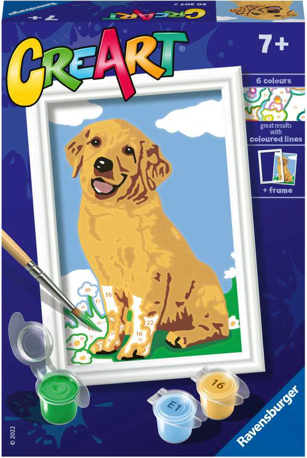 Ravensburger Paint by Numbers Friendly Retriever, modelis 202072