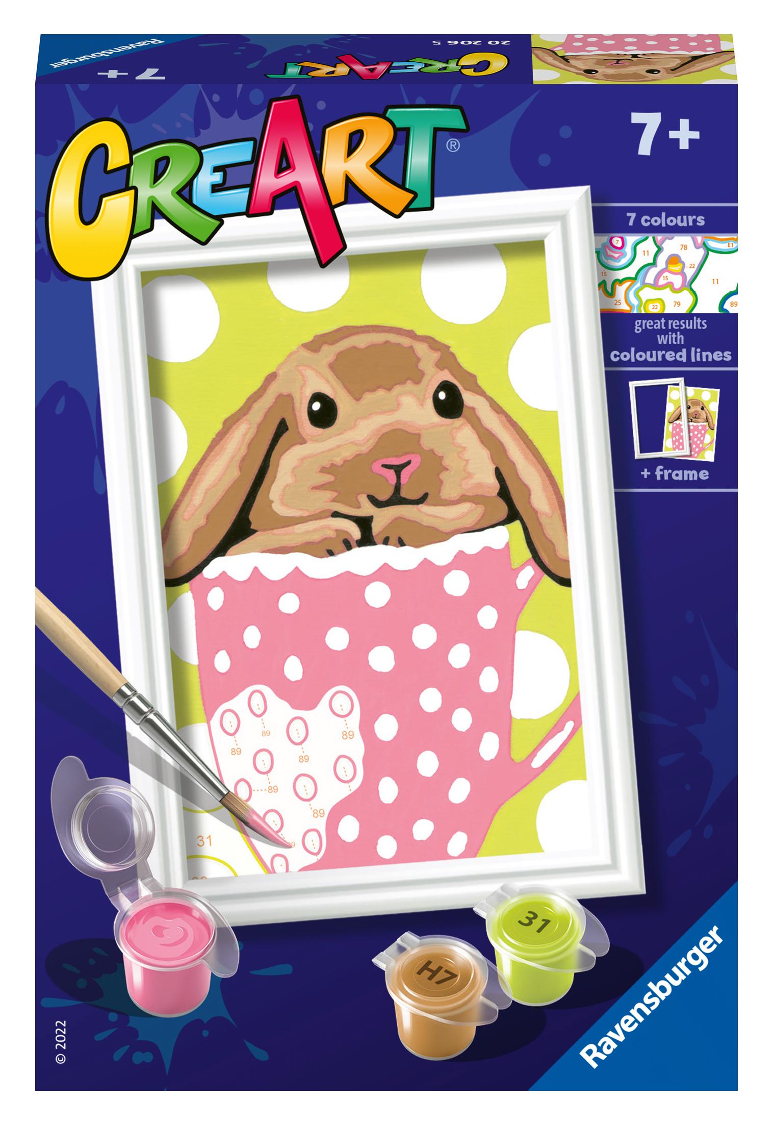 Ravensburger Paint by Numbers Bunny in a Cup, žema kaina Varle.lt