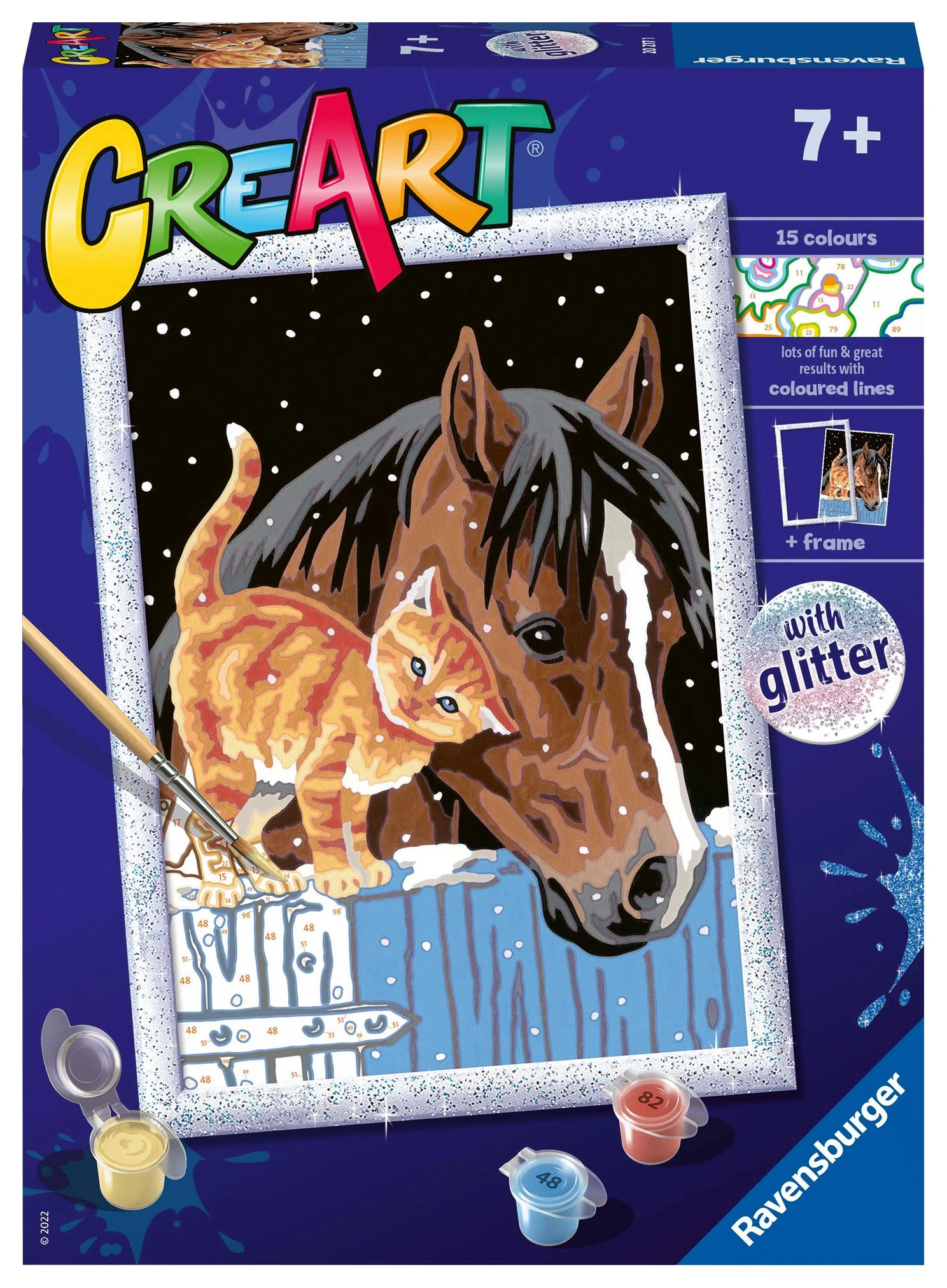 Ravensburger Rankdarbių rinkinys vaikams su arkliu ir katinu
