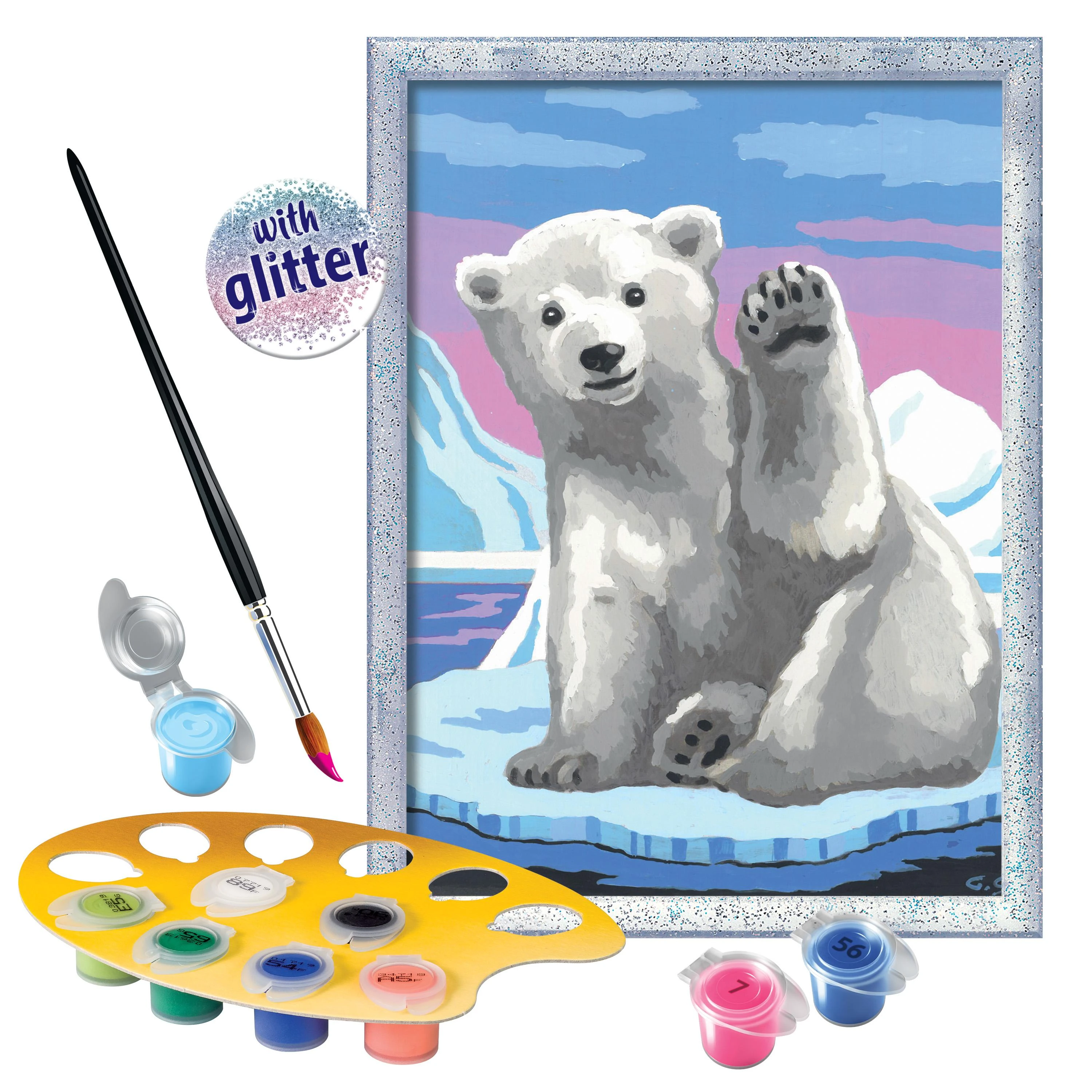 Tapymas pagal skaičius CreArt Pawsome Polar Bear su blizgučiais 20079 Ravensburger