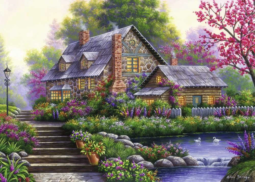 Ravensburger Dėlionė 1000 vnt. - Romantiškas namas kaime