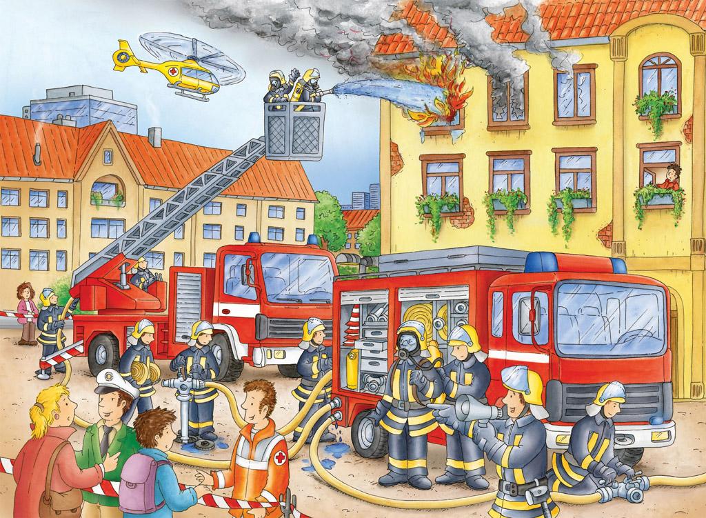 Ravensburger Dėlionė 100 vnt. - Ugniagesiai aprašymas - Prekės nuotrauka
